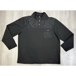 NOMAD Quilted Pullover Men Size 3XL Black 1/4 Snap Mock Neck Pockets Lightweight
